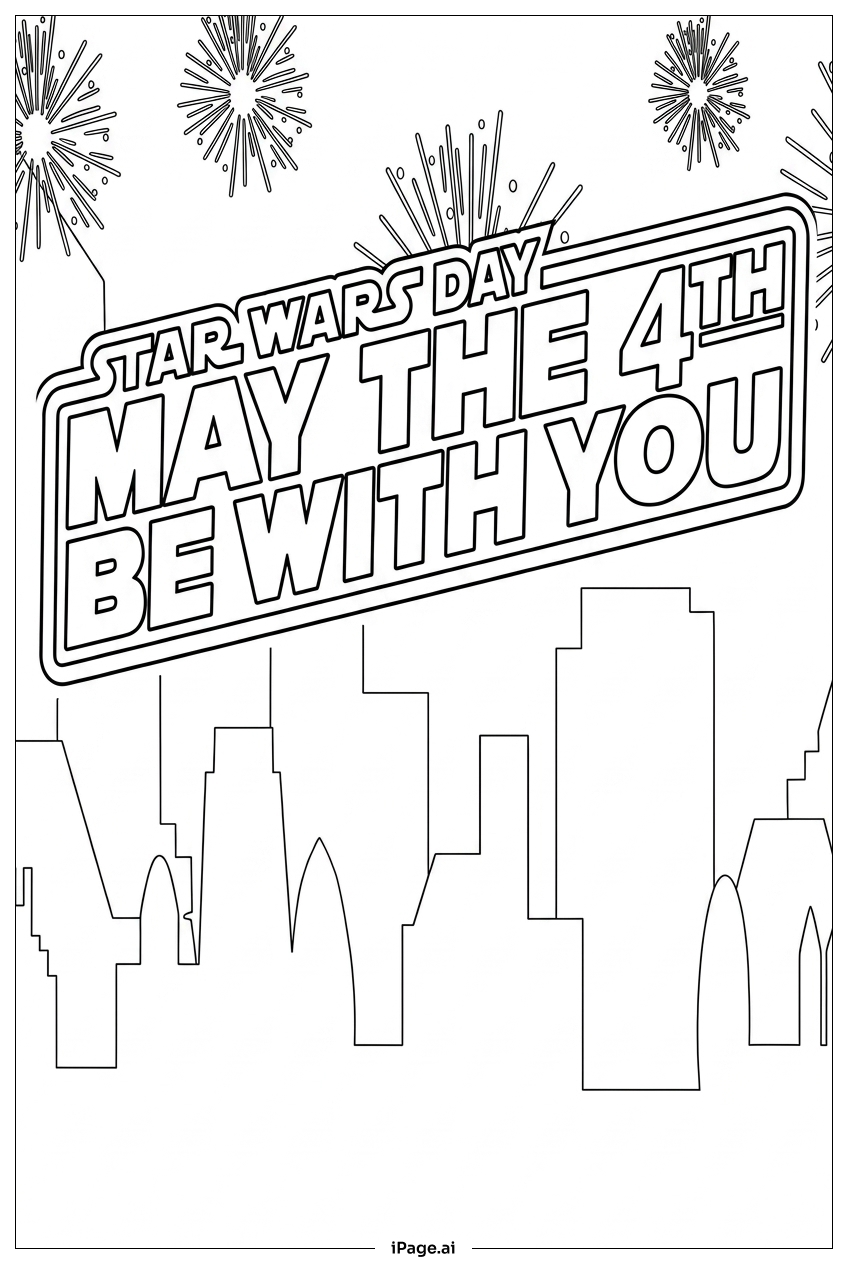 5月4日與你同在城市煙火著色頁