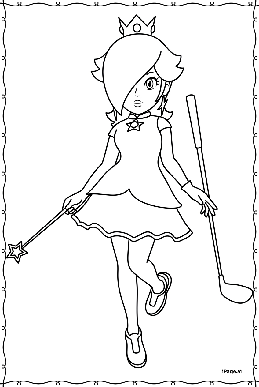  Rosalina Ready For A Friendly Golf Match Coloring Page 