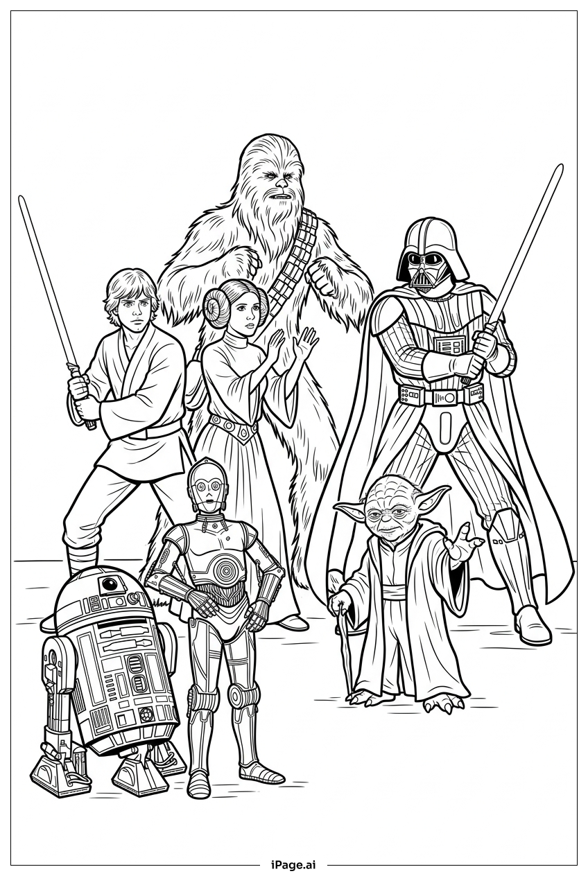  Star Wars tense standoff between opposing sides Coloring Page 