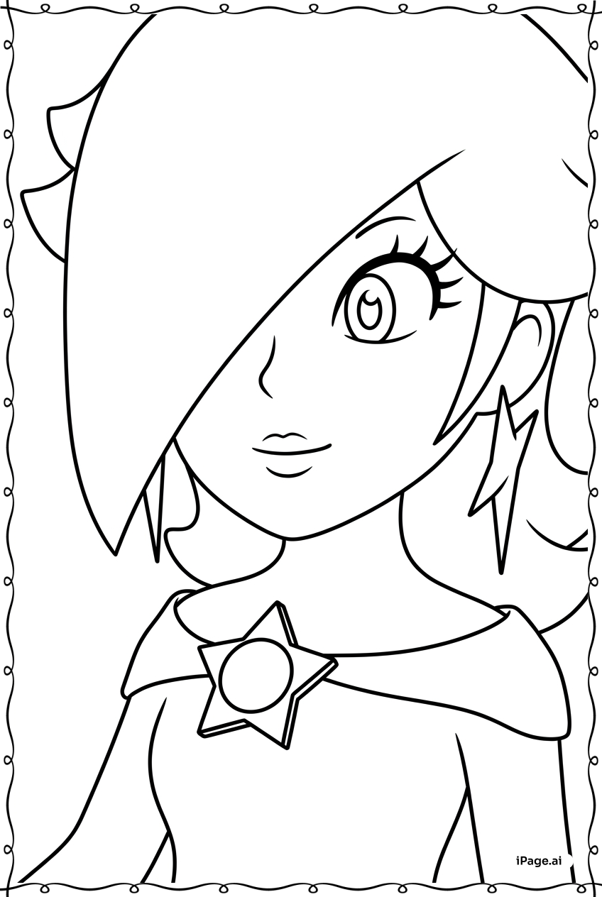  Rosalina Portrait With Comet Star Brooch Coloring Page 