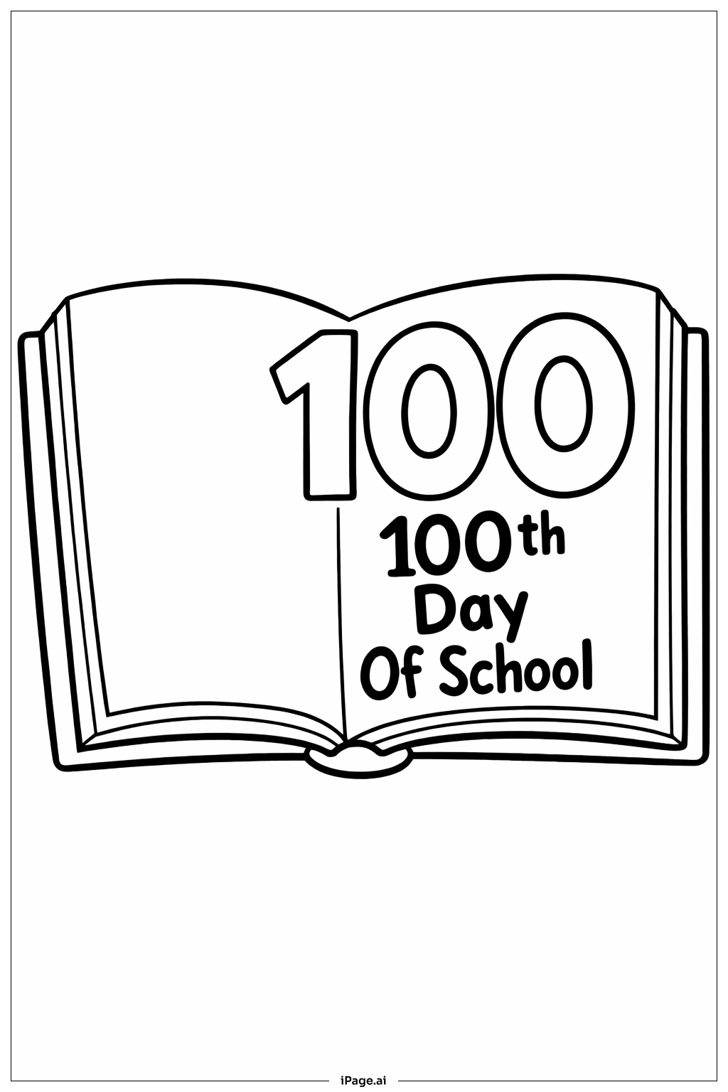  100th Day Of School Book Coloring Page 