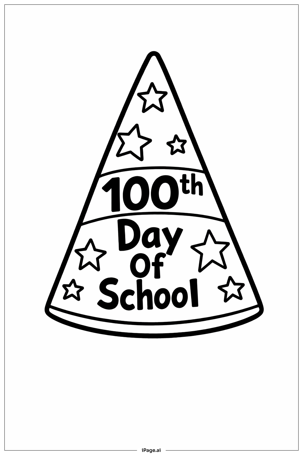  100th Day Of School Hat Coloring Page 