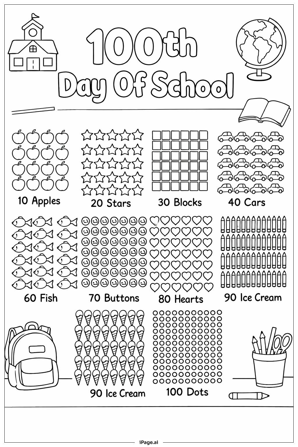 100th Day Of School Learning Chart