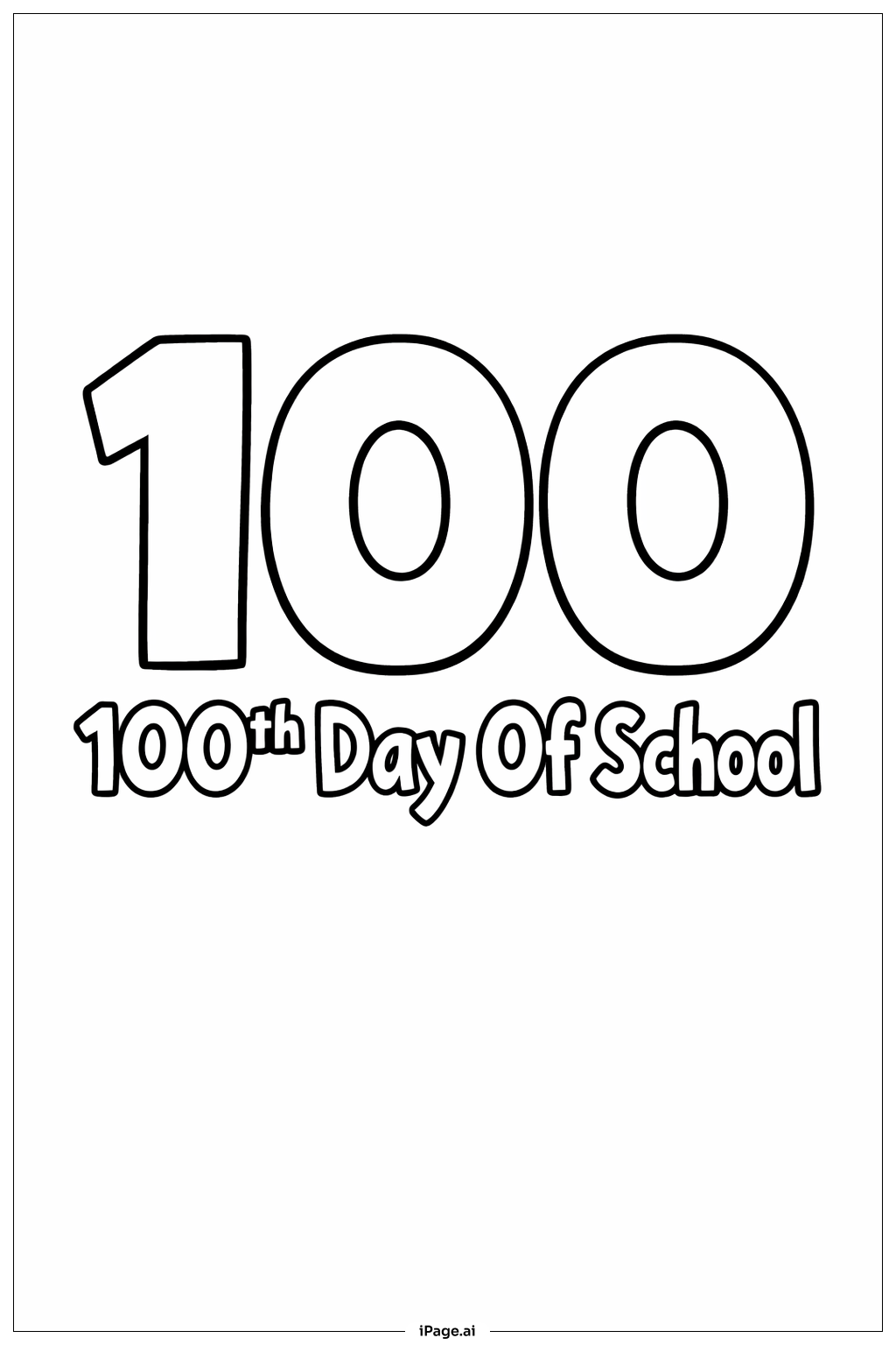  100th Day Of School Number Block Coloring Page 