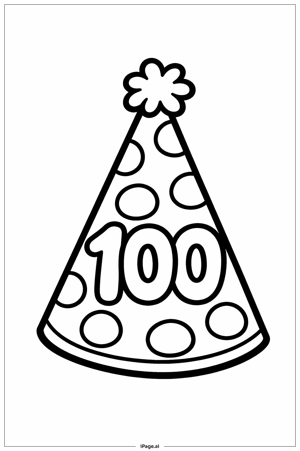  100th Day Of School Party Hat Coloring Page 