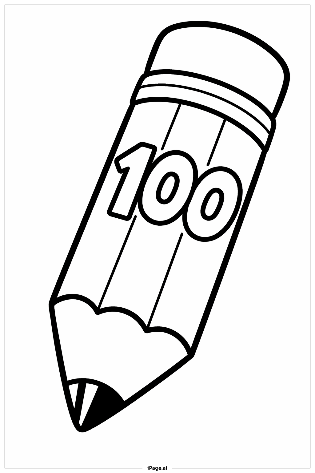  100th Day Of School Pencil Coloring Page 