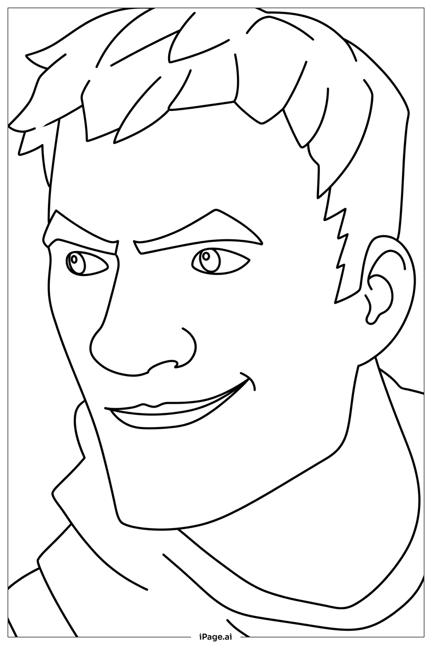 Fortnite smiling hero portrait for coloring