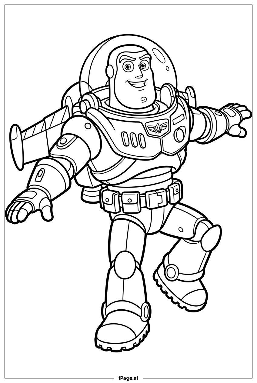 Buzz Lightyear balancing in zero gravity Ausmalseite