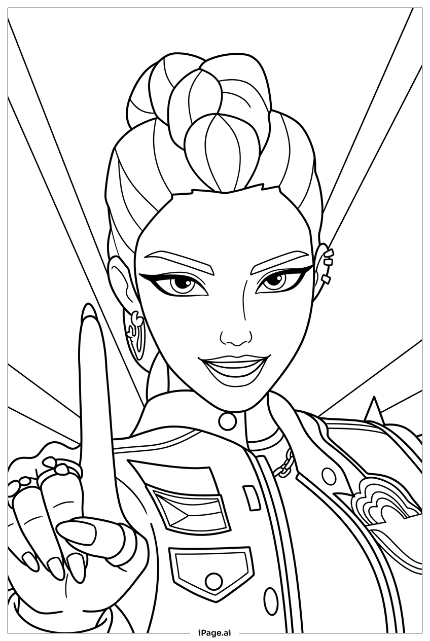  Kpop Demon Hunters commander points destiny forward Coloring Page 