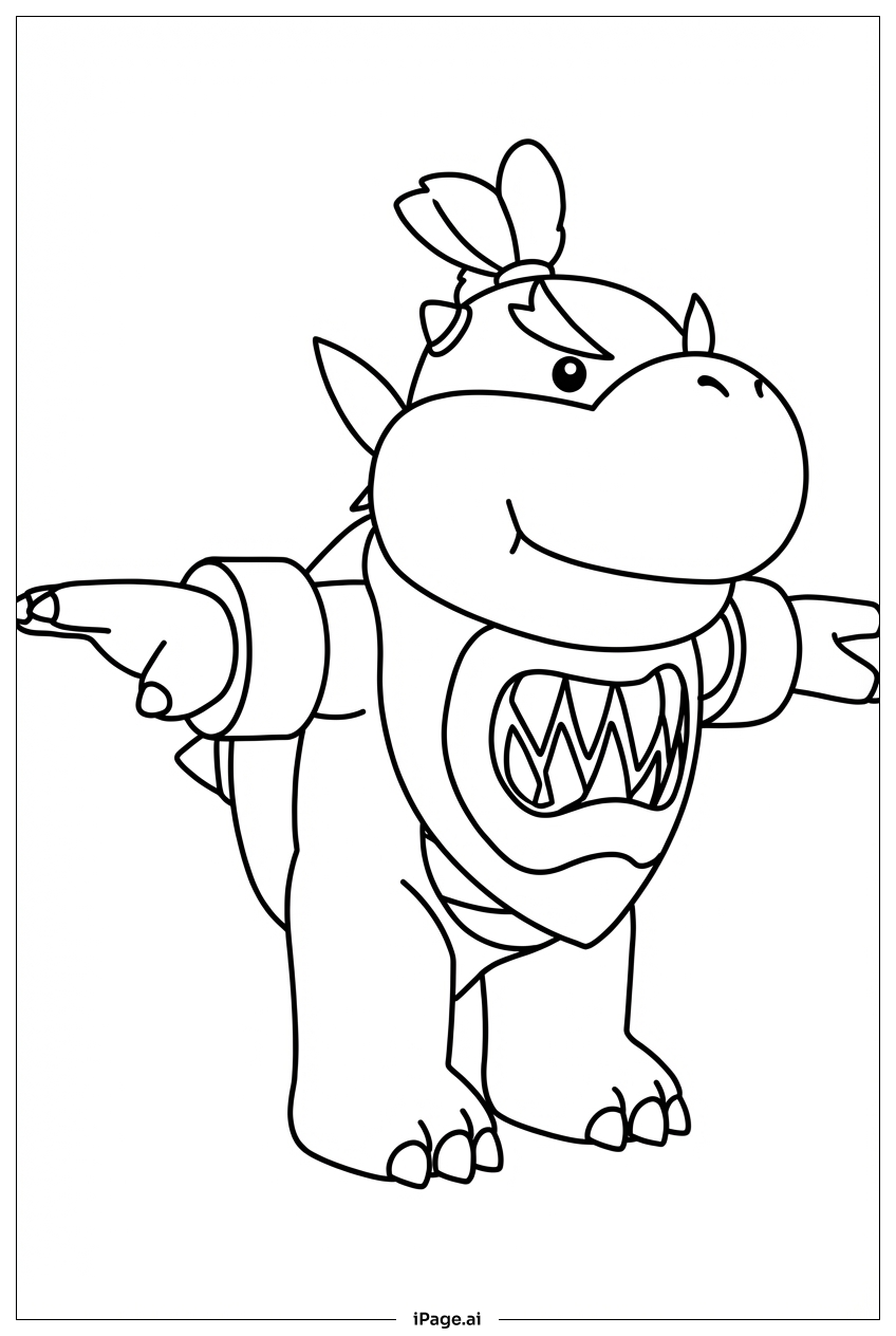 Bowser Jr étend les bras avec un sourire confiant