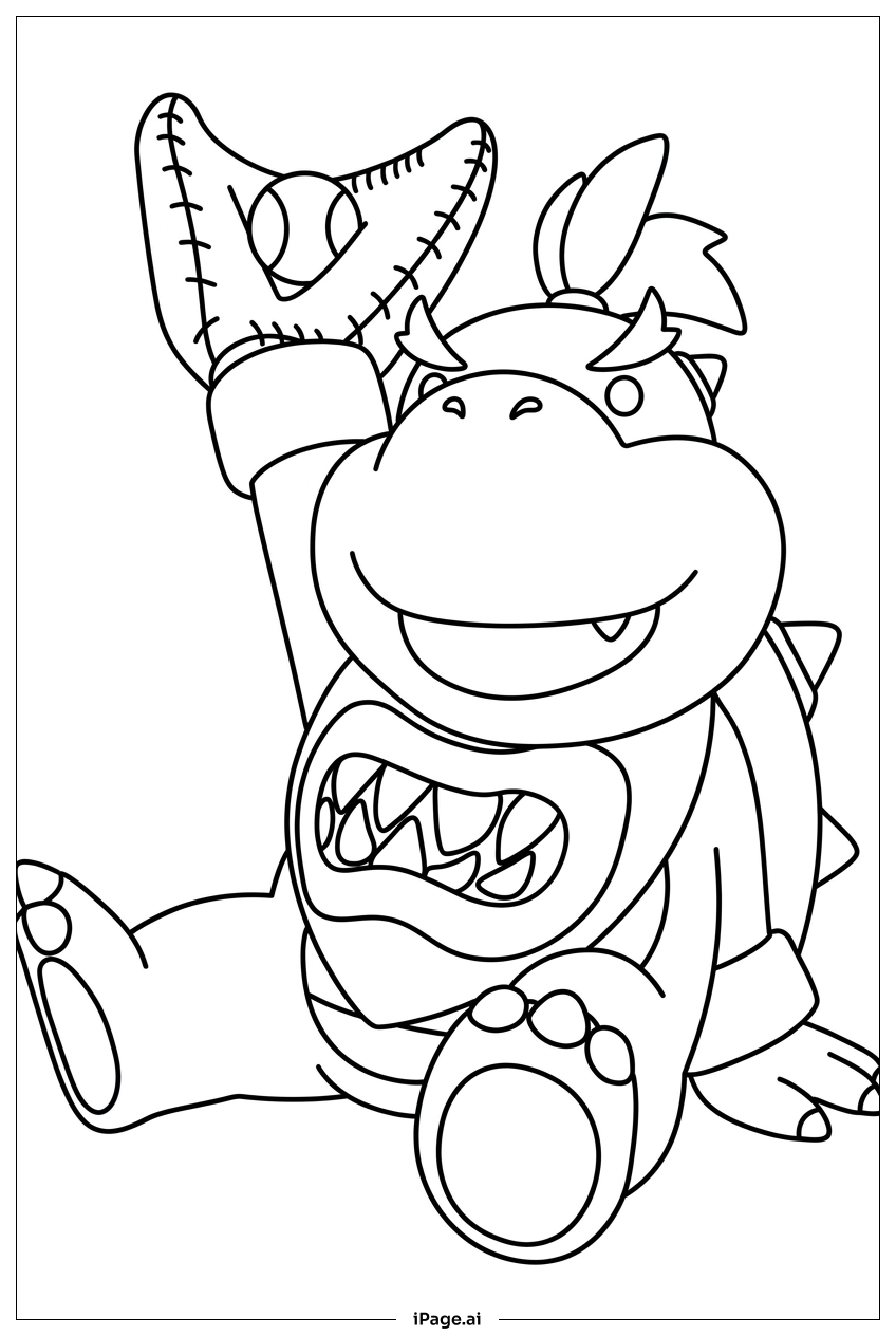 Bowser struck by shell while driving kart