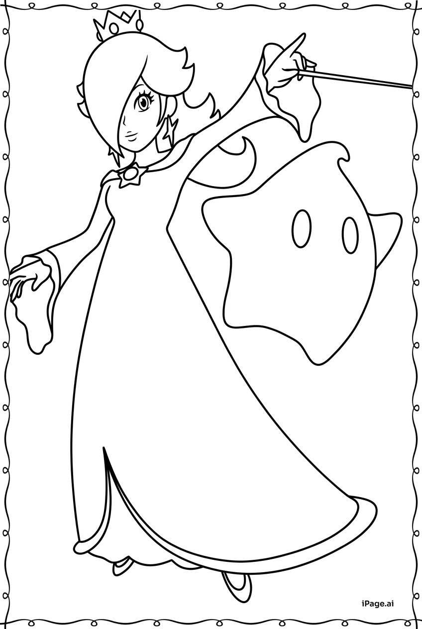  Rosalina Guiding A Luma Through Starlight Coloring Page 