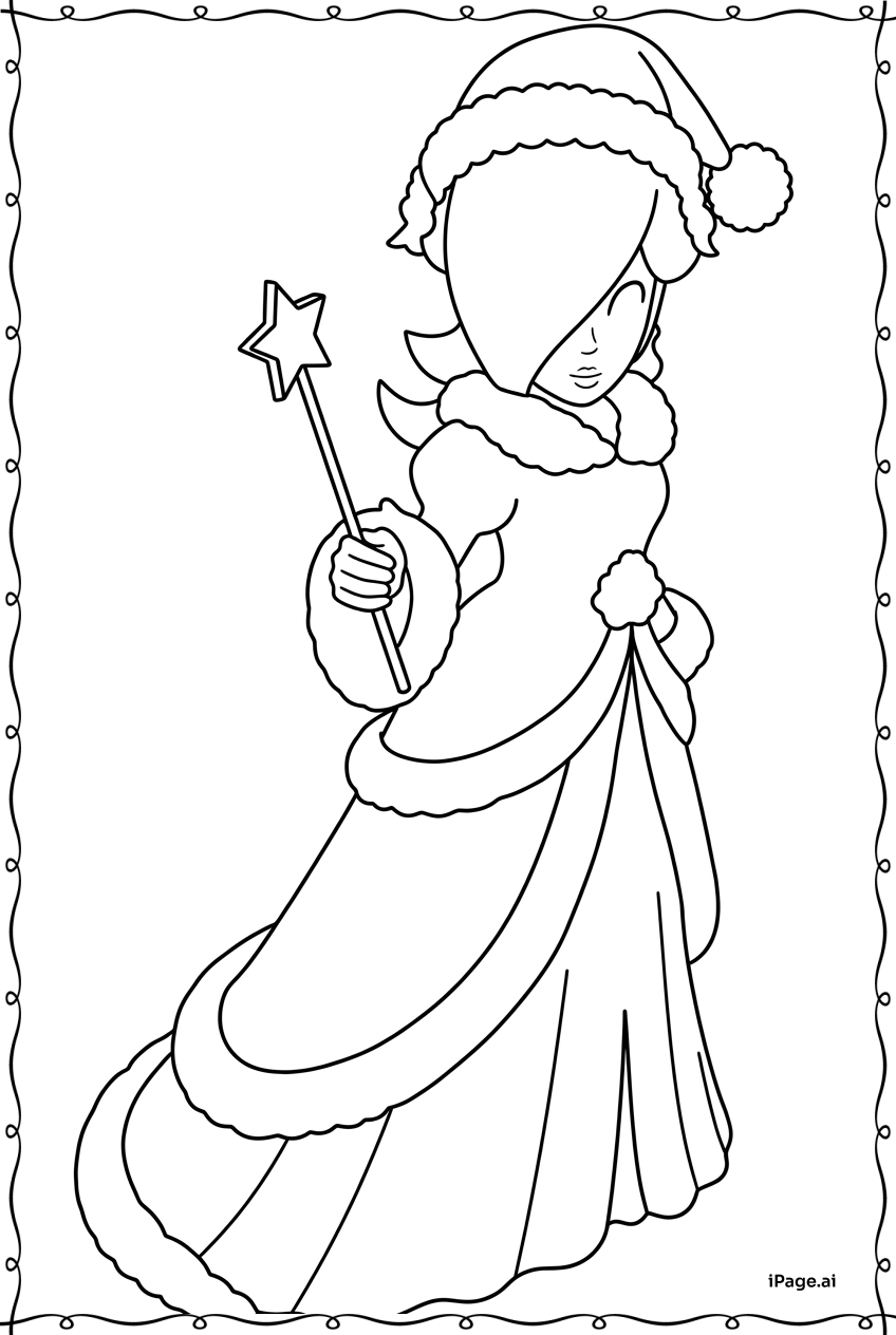  Rosalina In Winter Cloak Holding Wand Coloring Page 