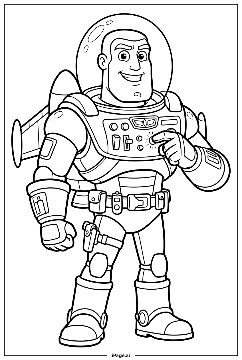 Buzz Lightyear drücken Anzug Kommunikator Tasten Ausmalseite