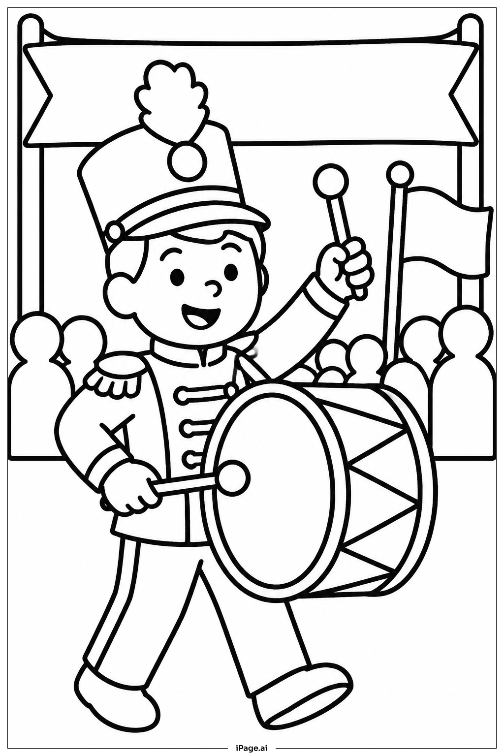  4th Of July Band Marching Coloring Page 
