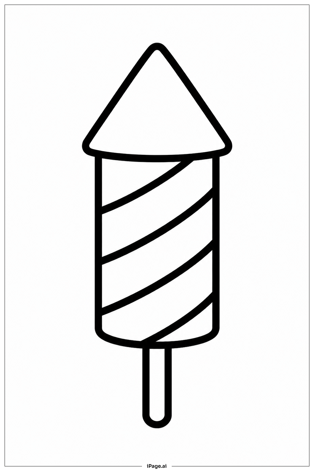 7月4日の花火ロケットの塗り絵ページ