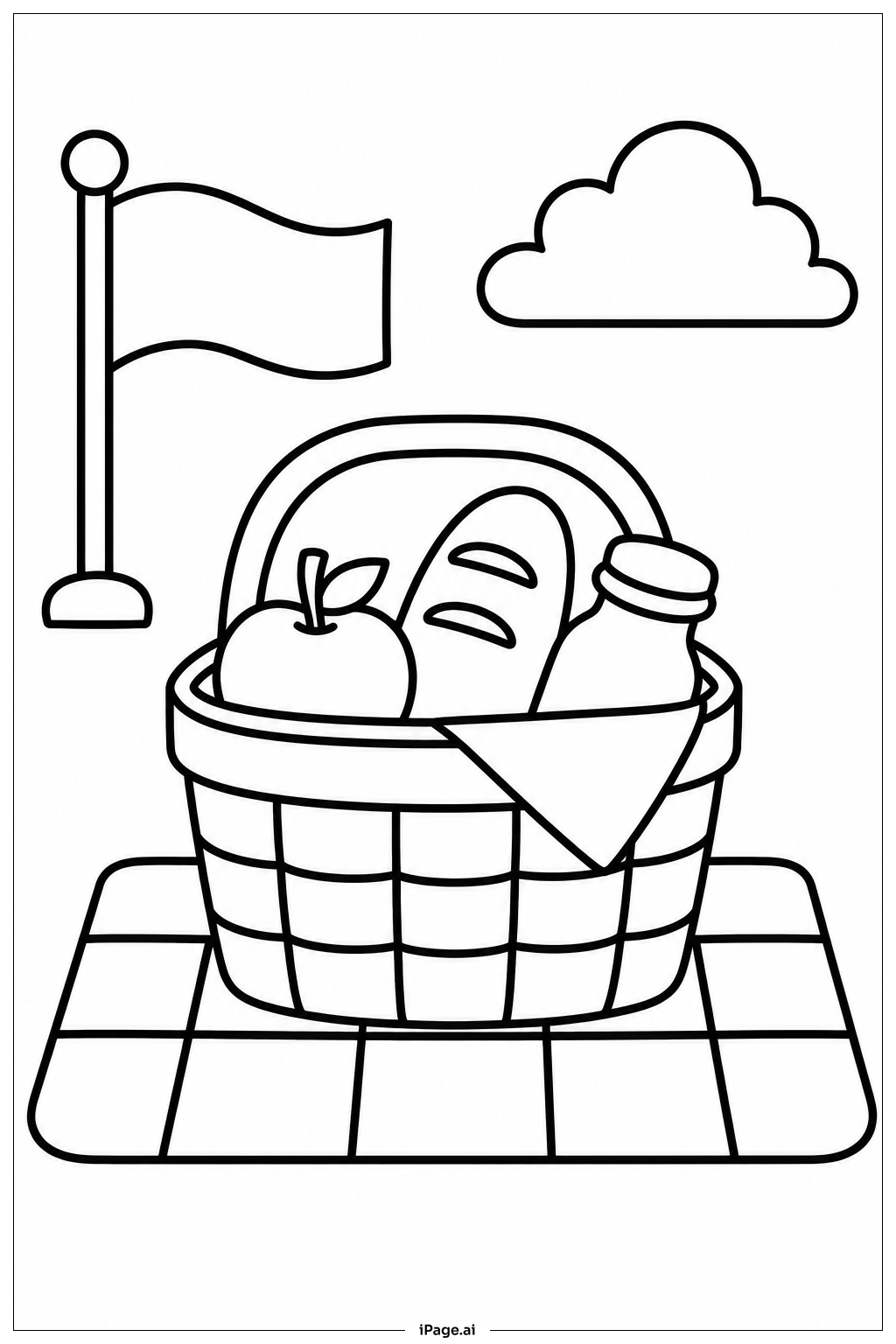  4th Of July Picnic Scene Coloring Page 