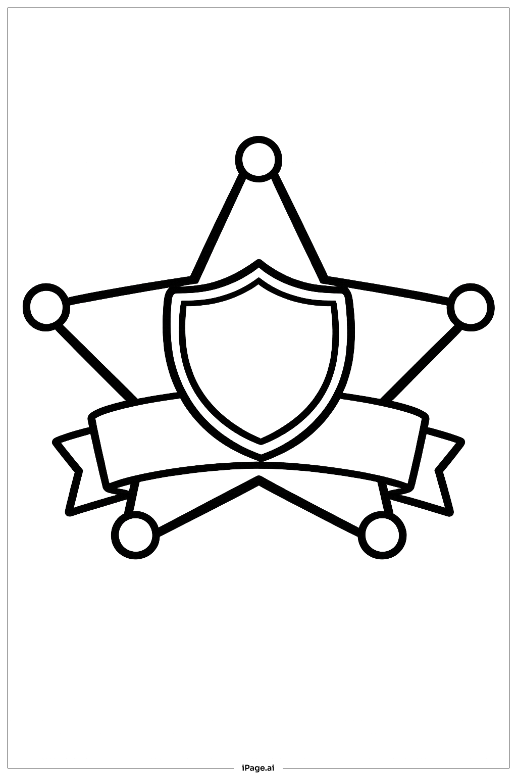  4th Of July Star Badge Coloring Page 