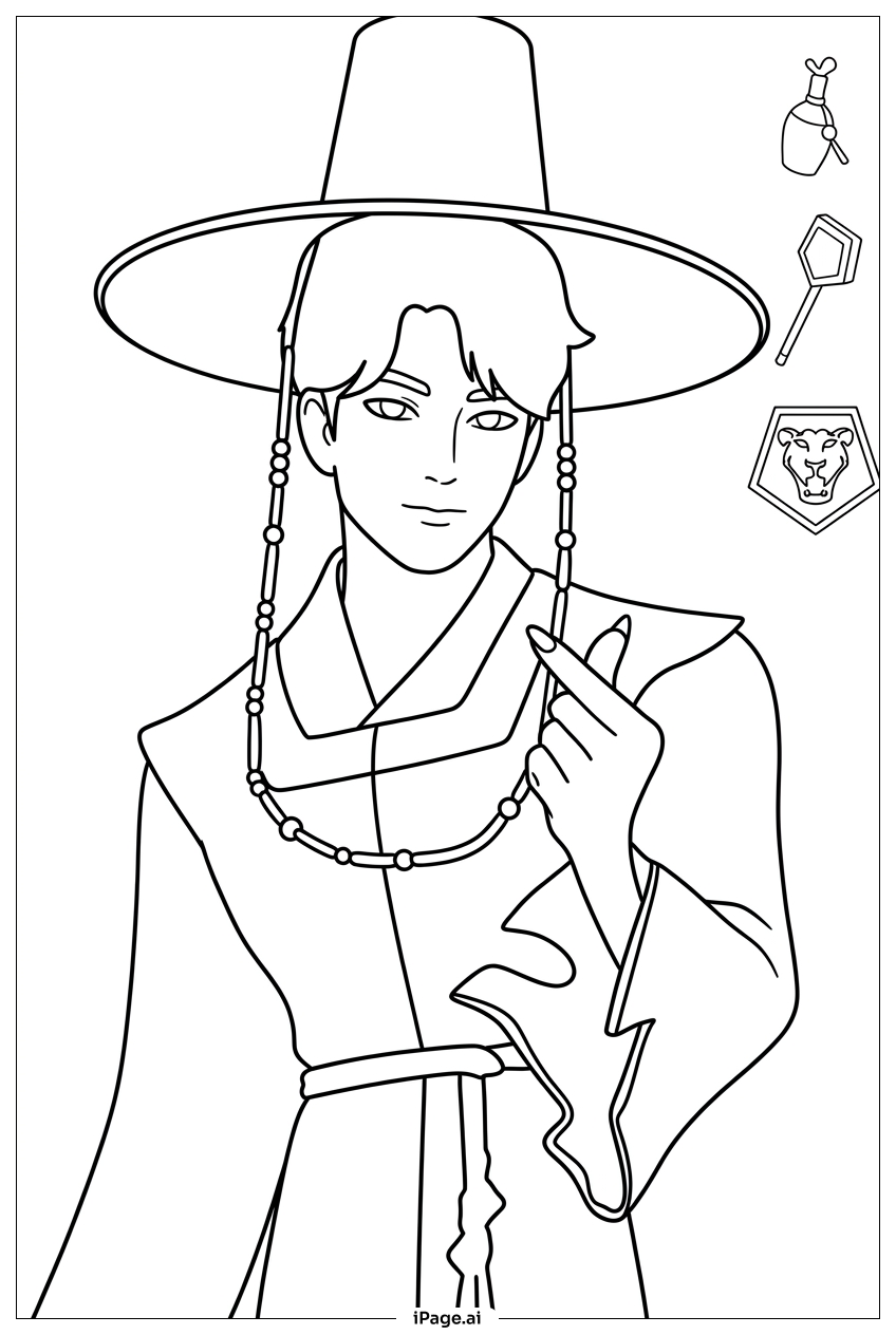  Kpop Demon Hunters gat mage marks contract Coloring Page 