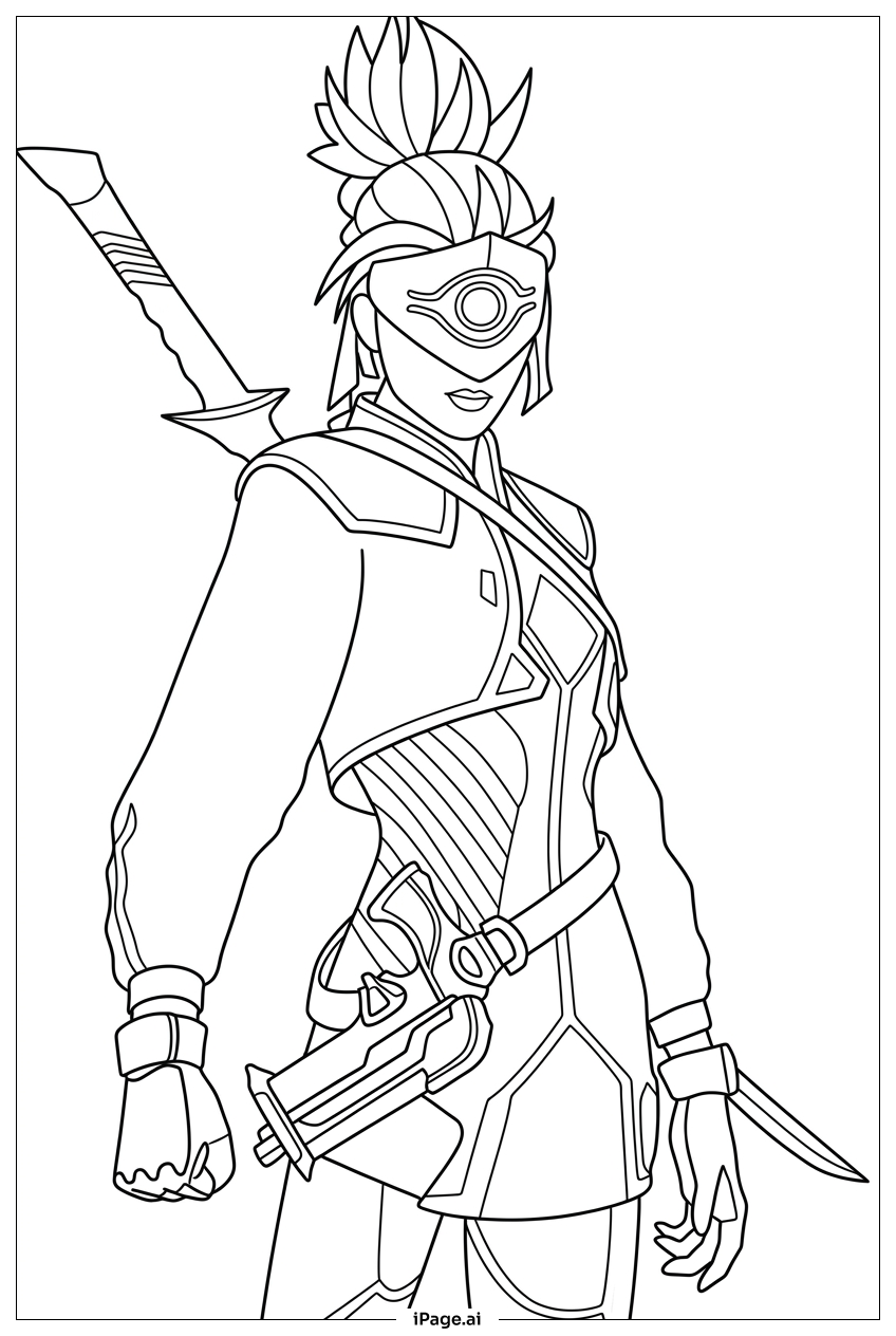  Fortnite masked samurai prepares silent strike Coloring Page 