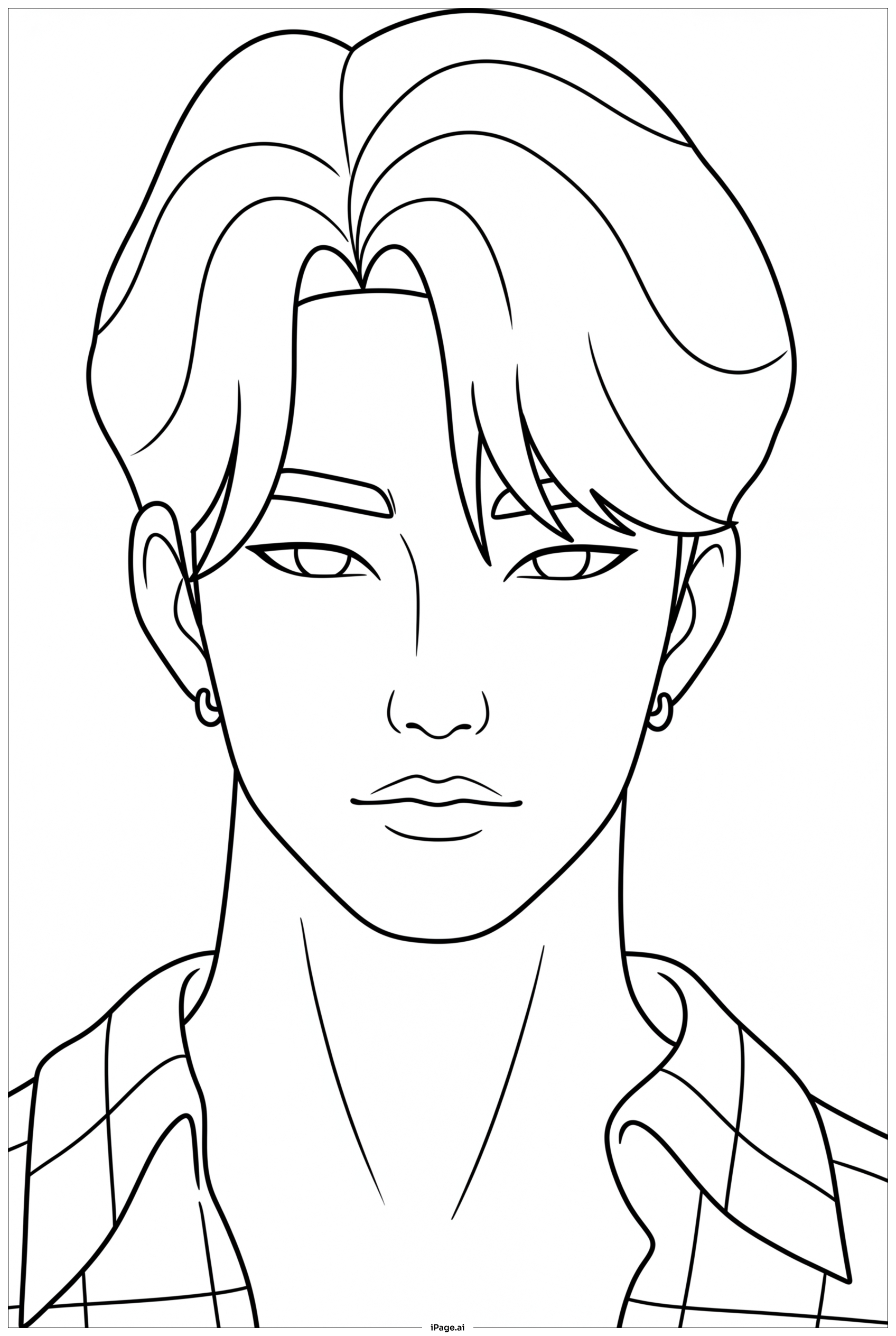  Kpop Demon Hunters vocalist adjusts layered necklace Coloring Page 