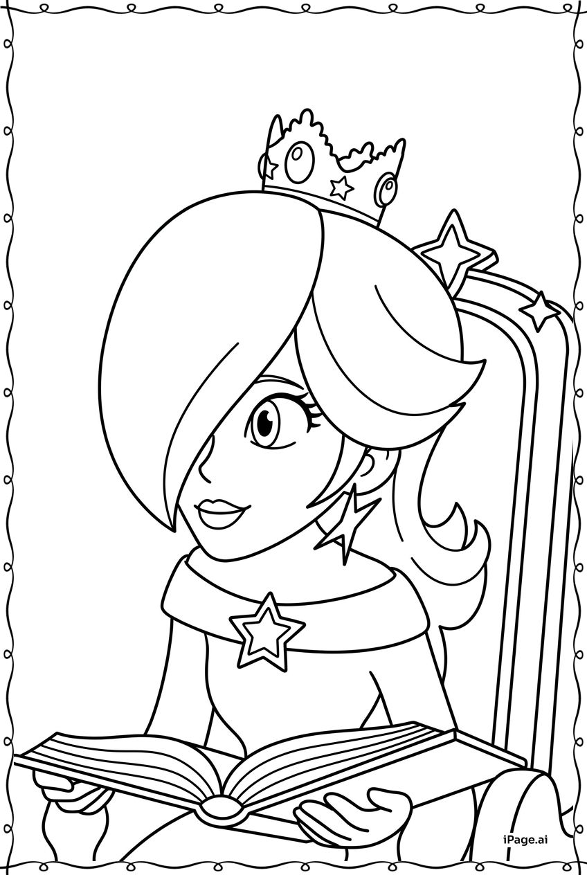  Rosalina Reading Bedtime Tales In Observatory Coloring Page 