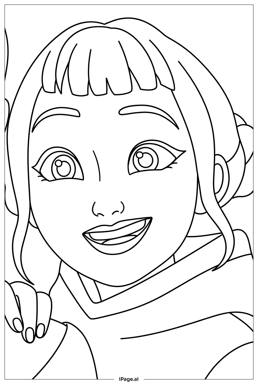  Kpop Demon Hunters friend rests supportive hand Coloring Page 