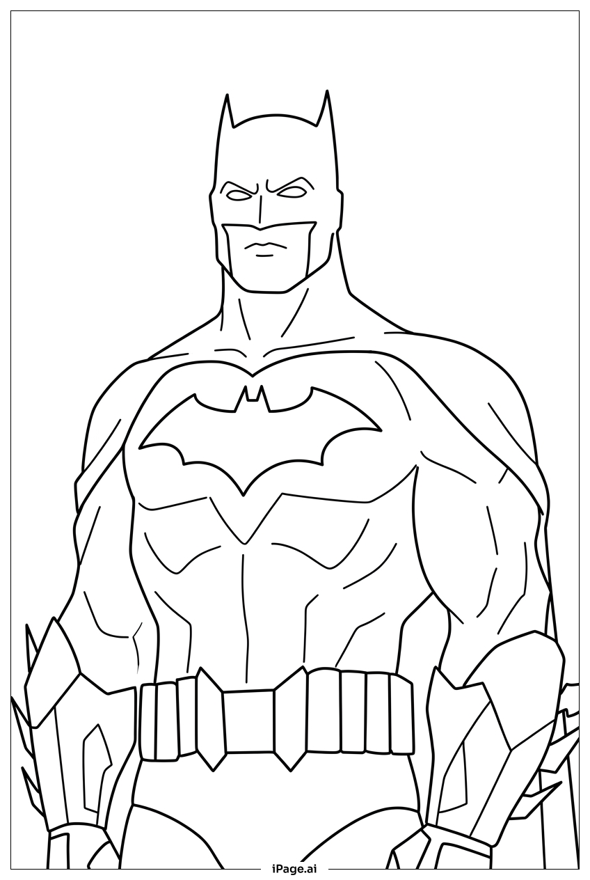 Batman Close-Up With Armored Gauntlets Coloring Page