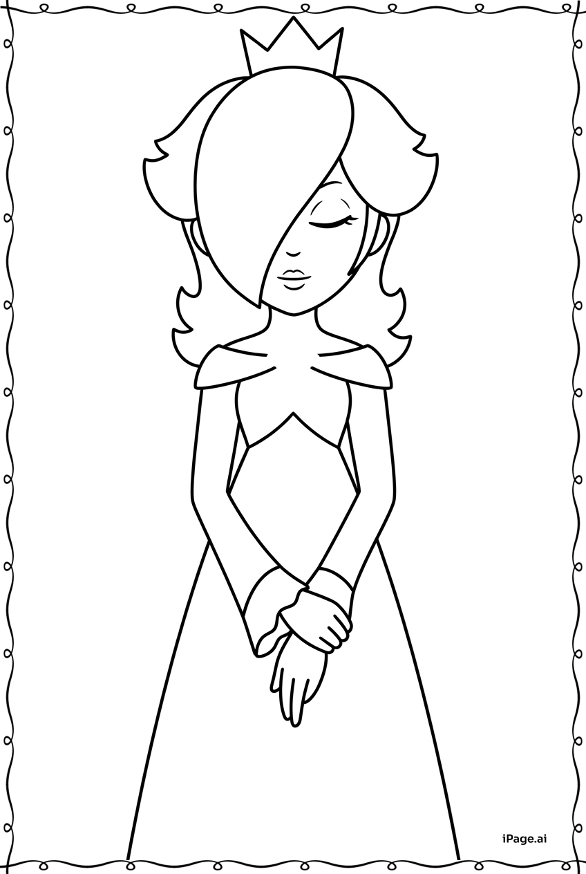  Rosalina Resting Peacefully Before Night Sky Coloring Page 