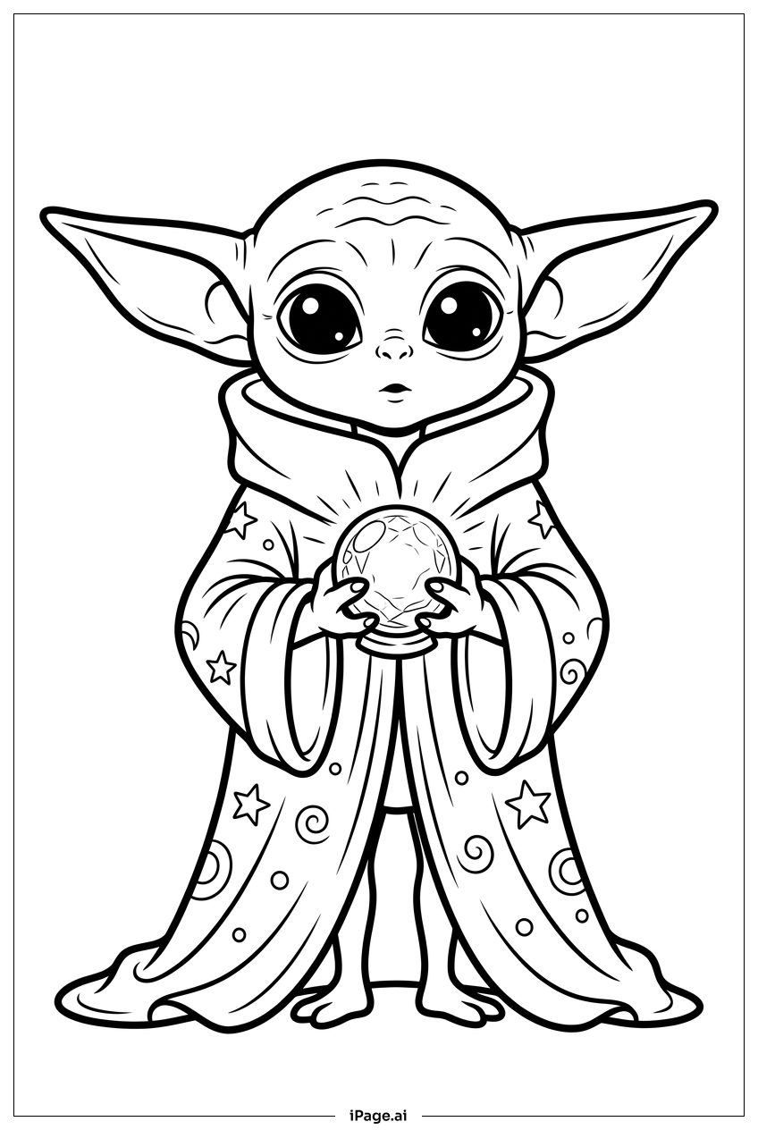 Page de coloriage Bébé Yoda