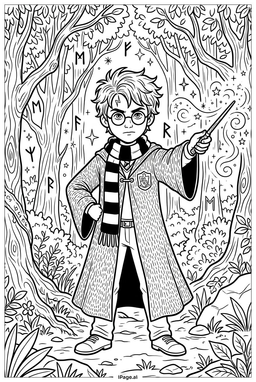 Harry Potter Invocando Runas na Floresta Proibida