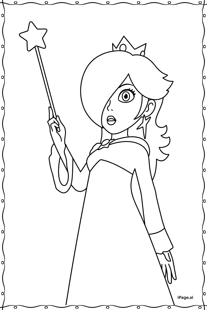  Rosalina Casting A Surprise Starlight Spell Coloring Page 