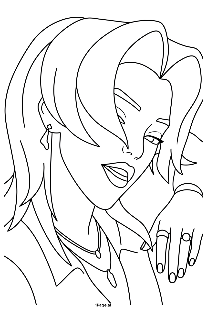  Kpop Demon Hunters charismatic rogue winks playfully Coloring Page 