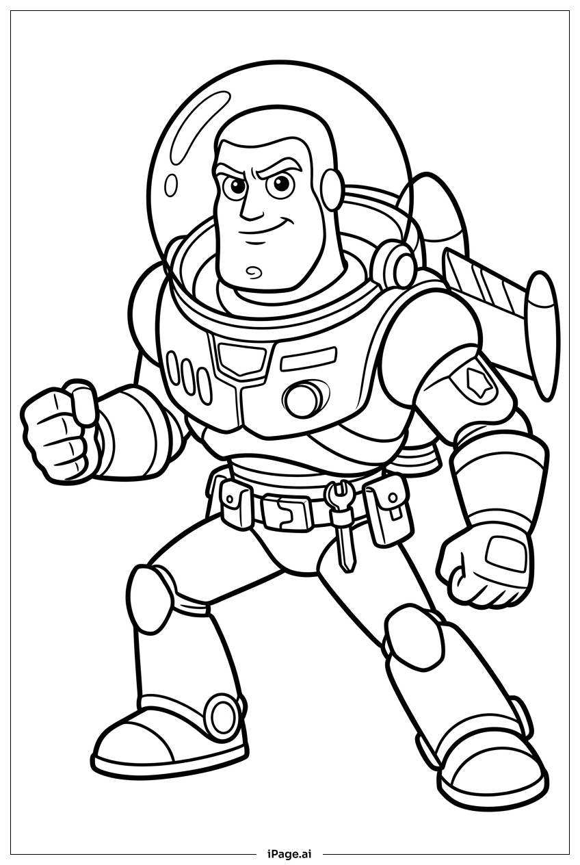 Buzz Lightyear bereit für die galaktische Schlacht Ausmalseite