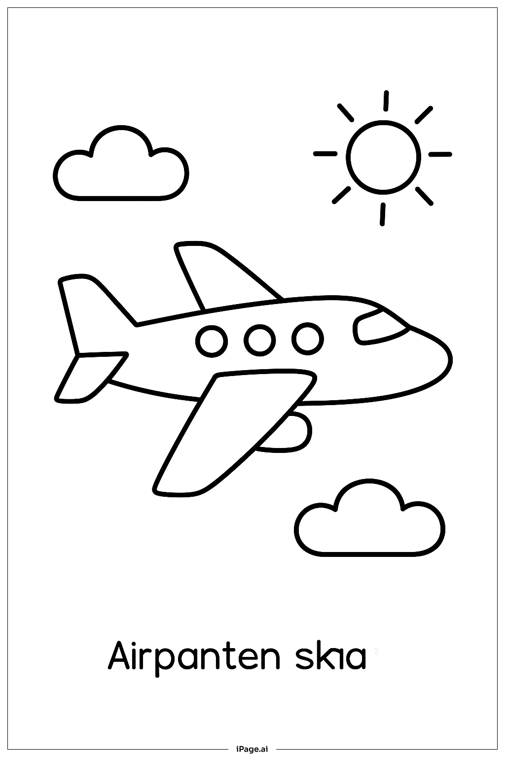  하늘의 비행기 색칠공부 페이지 