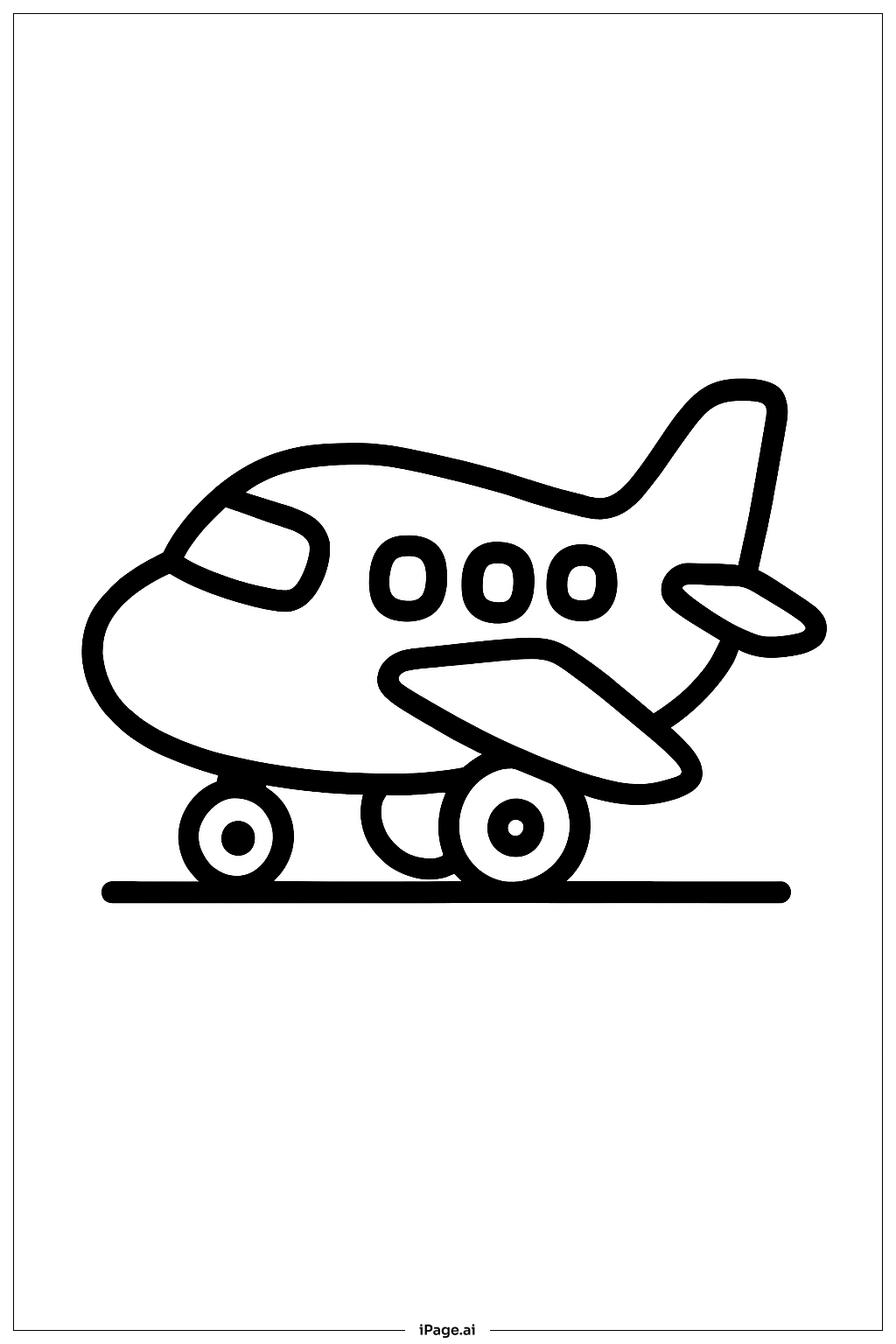  바퀴 달린 비행기 색칠공부 페이지 