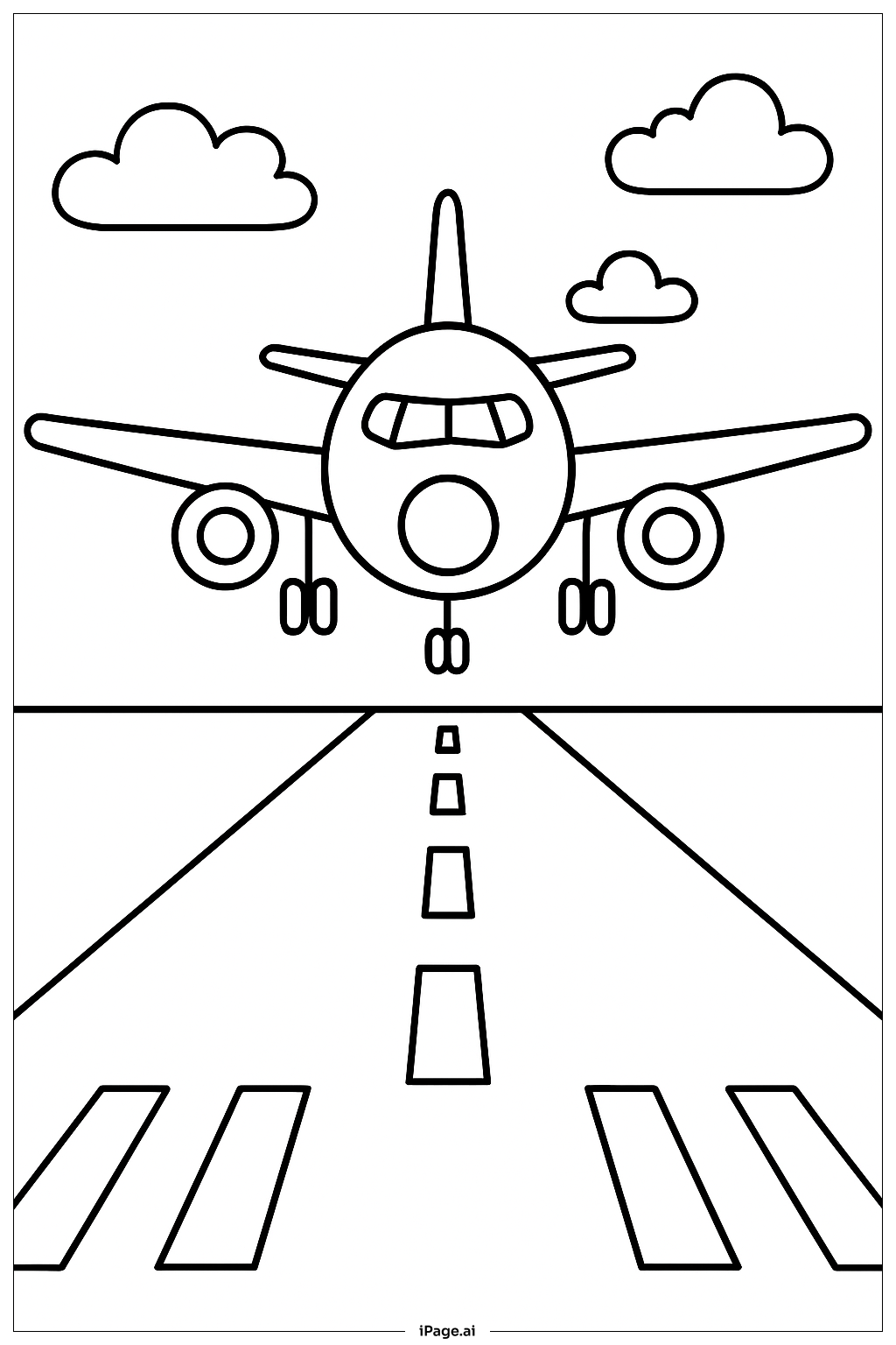  활주로 위 비행기 색칠공부 페이지 