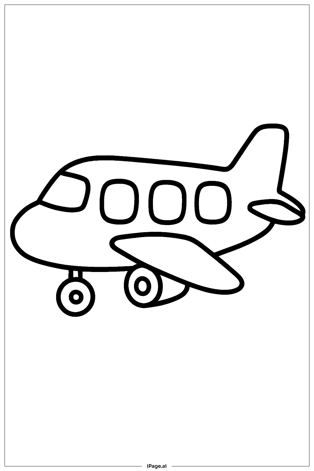  큰 창문이 있는 비행기 색칠공부 페이지 