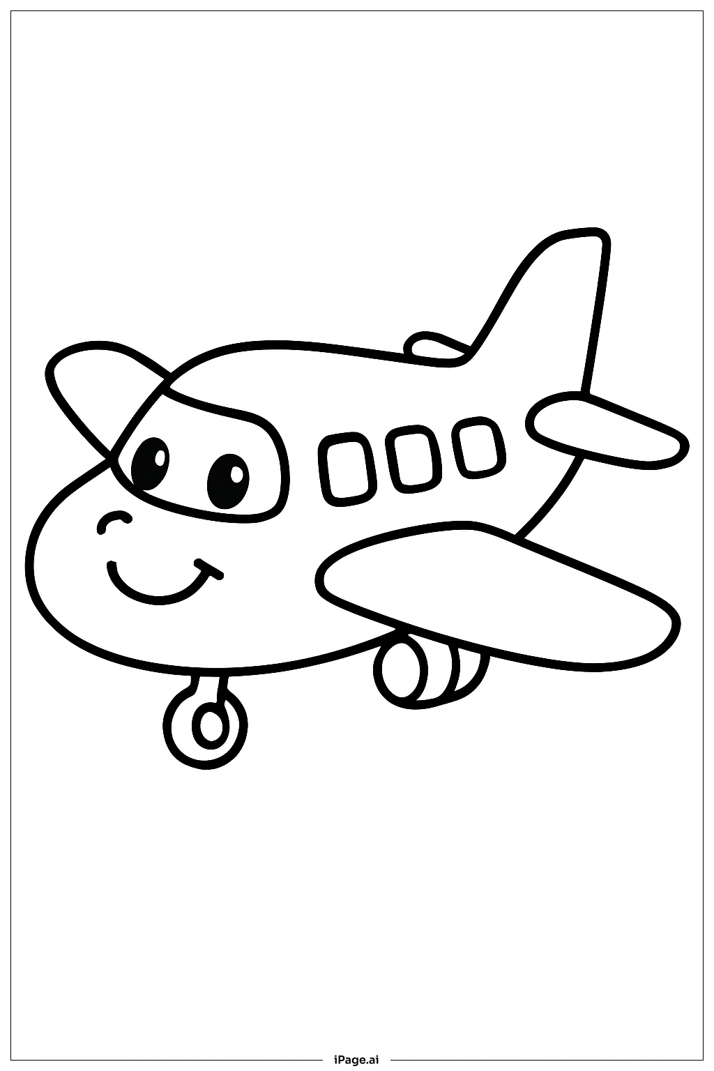  얼굴 있는 비행기 색칠공부 페이지 