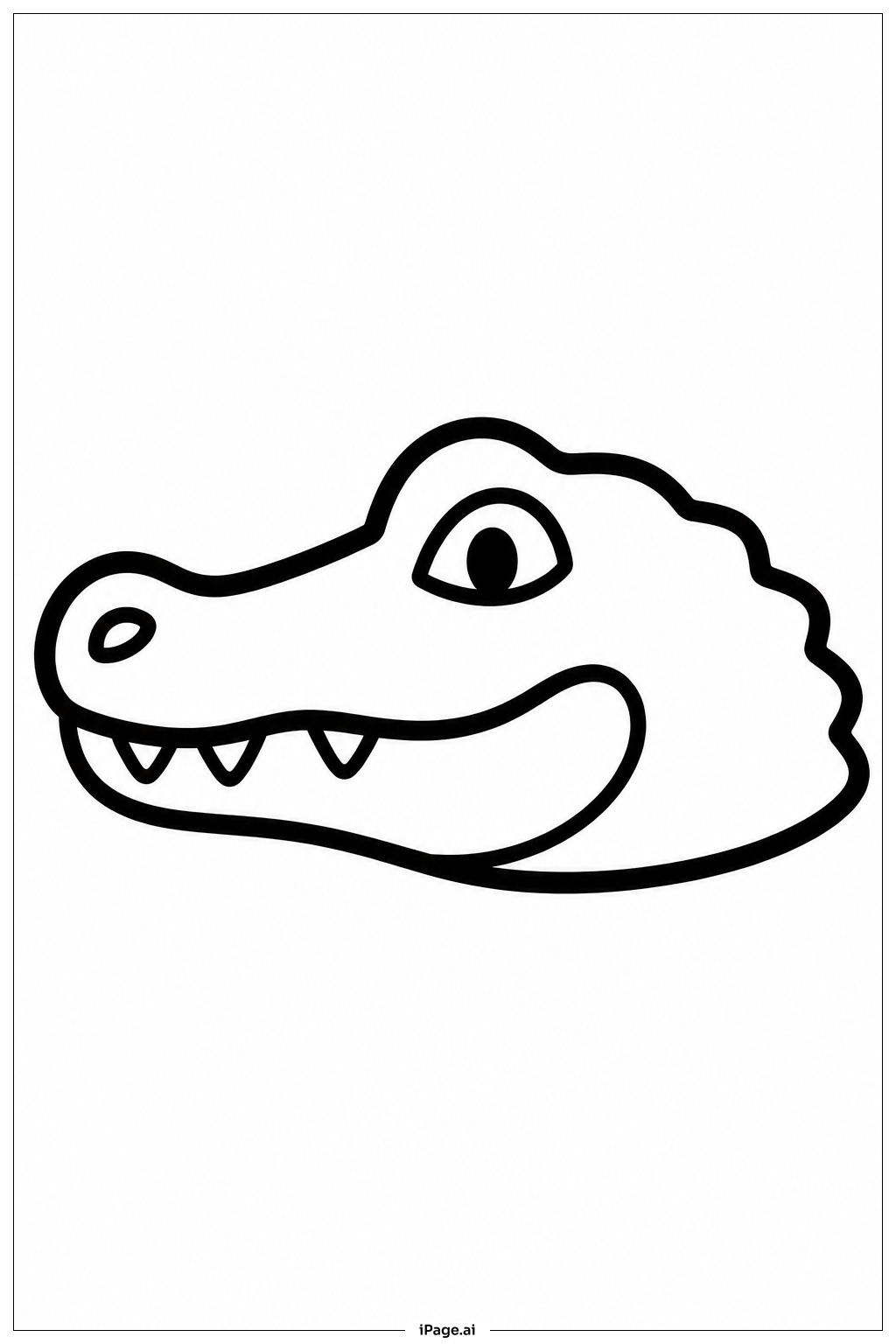 Alligator Head Profile Coloring Page