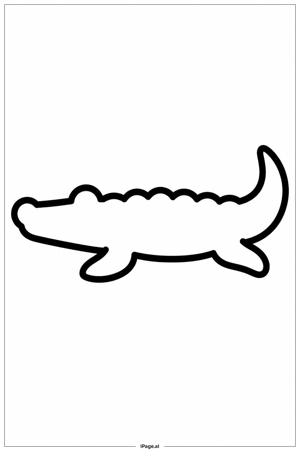 Alligator Swimming Silhouette Coloring Page