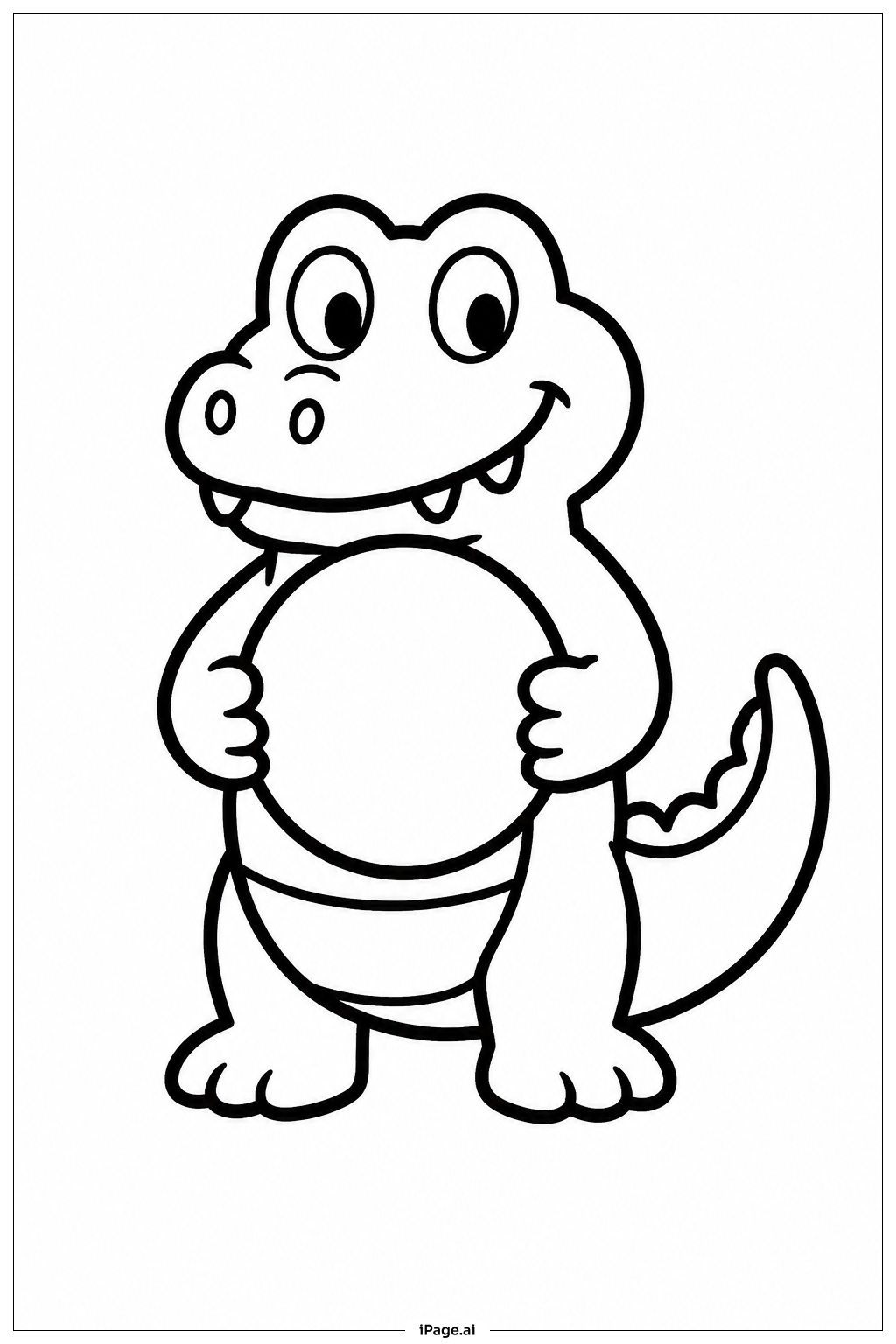 Alligator With Ball Coloring Page