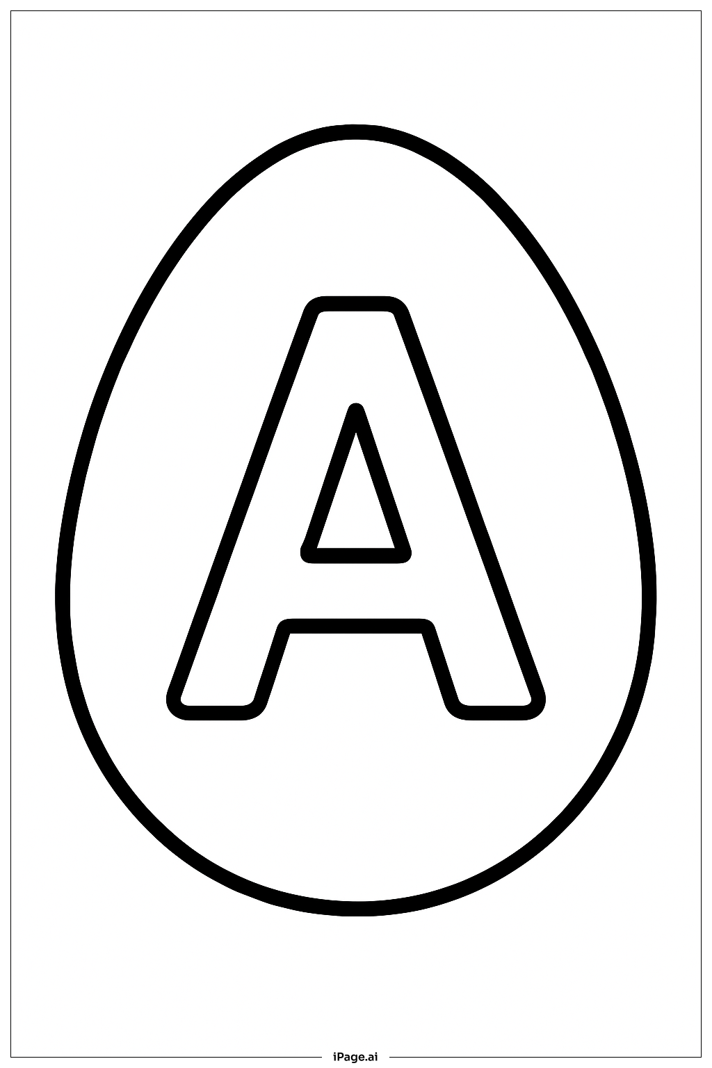 Alphabet Egg A Coloring Page