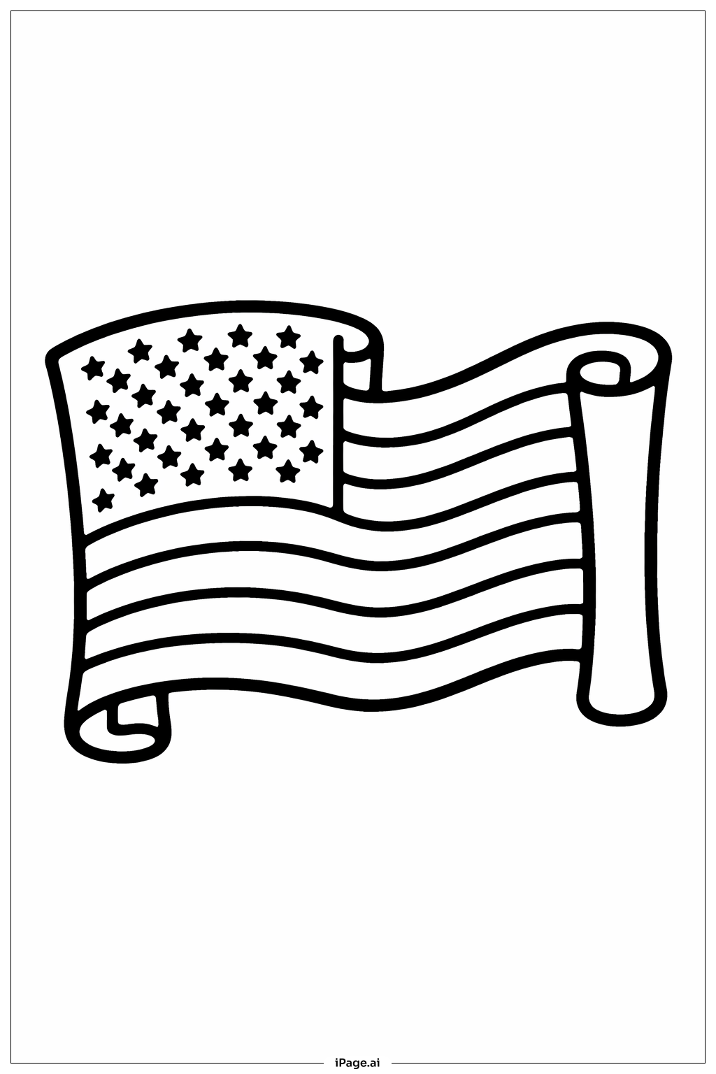  American Flag Banner Scroll Coloring Page 