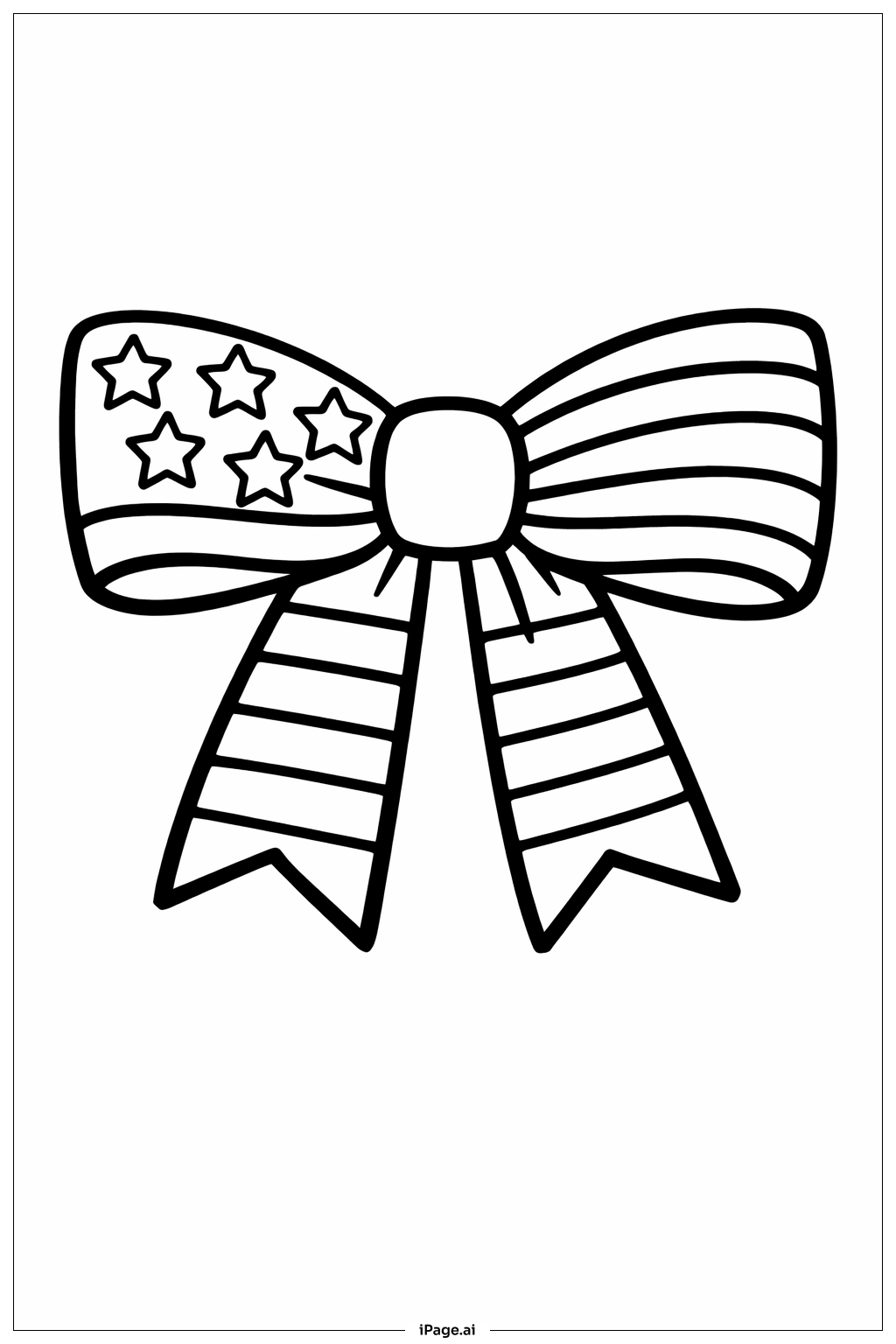  アメリカ国旗のリボンの塗り絵ページ 