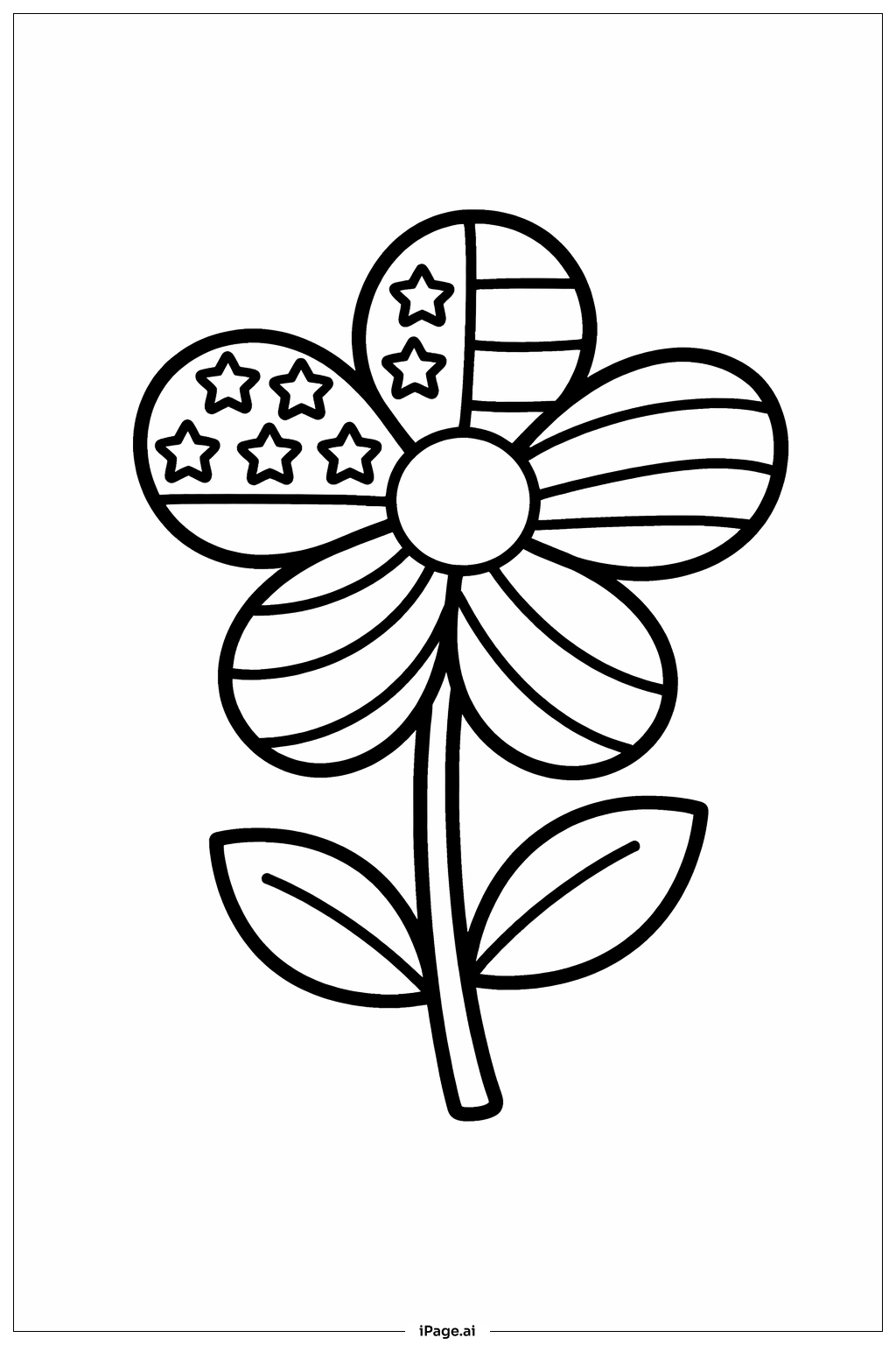  American Flag Flower Coloring Page 