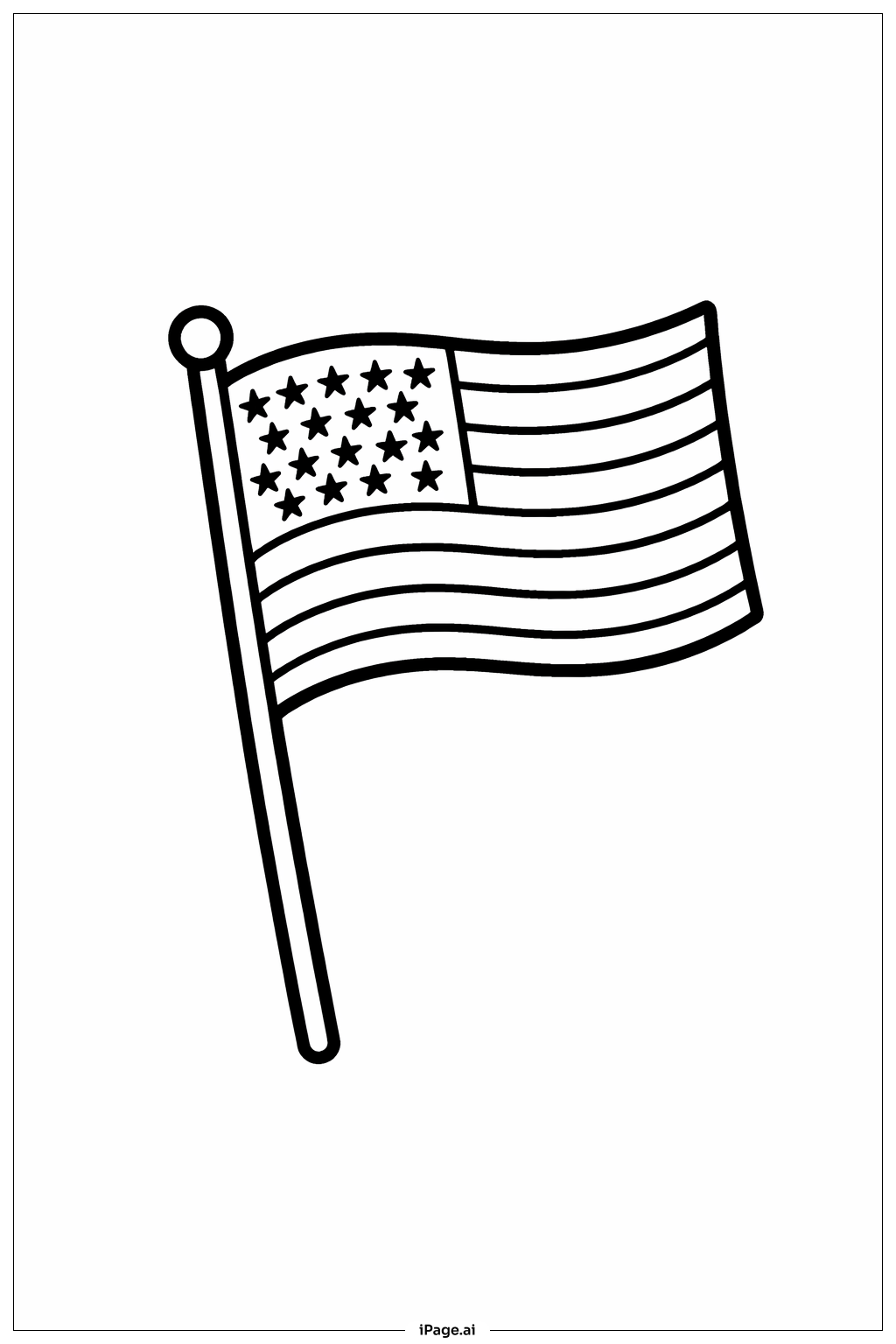  Page de coloriage Drapeau américain à main 