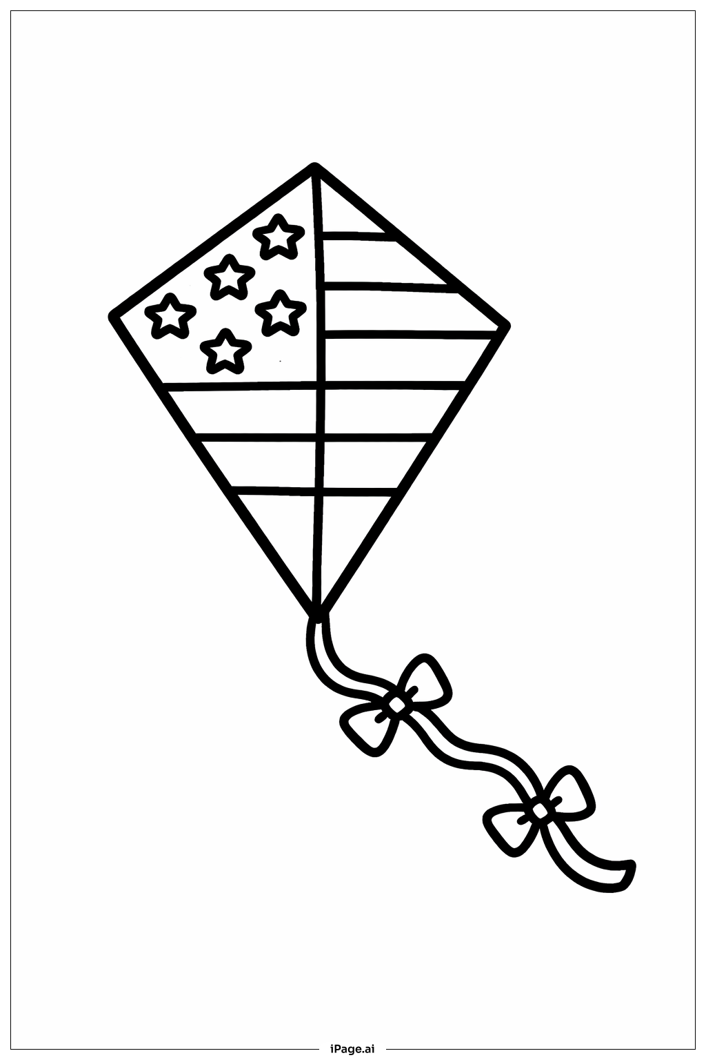  American Flag Kite Coloring Page 