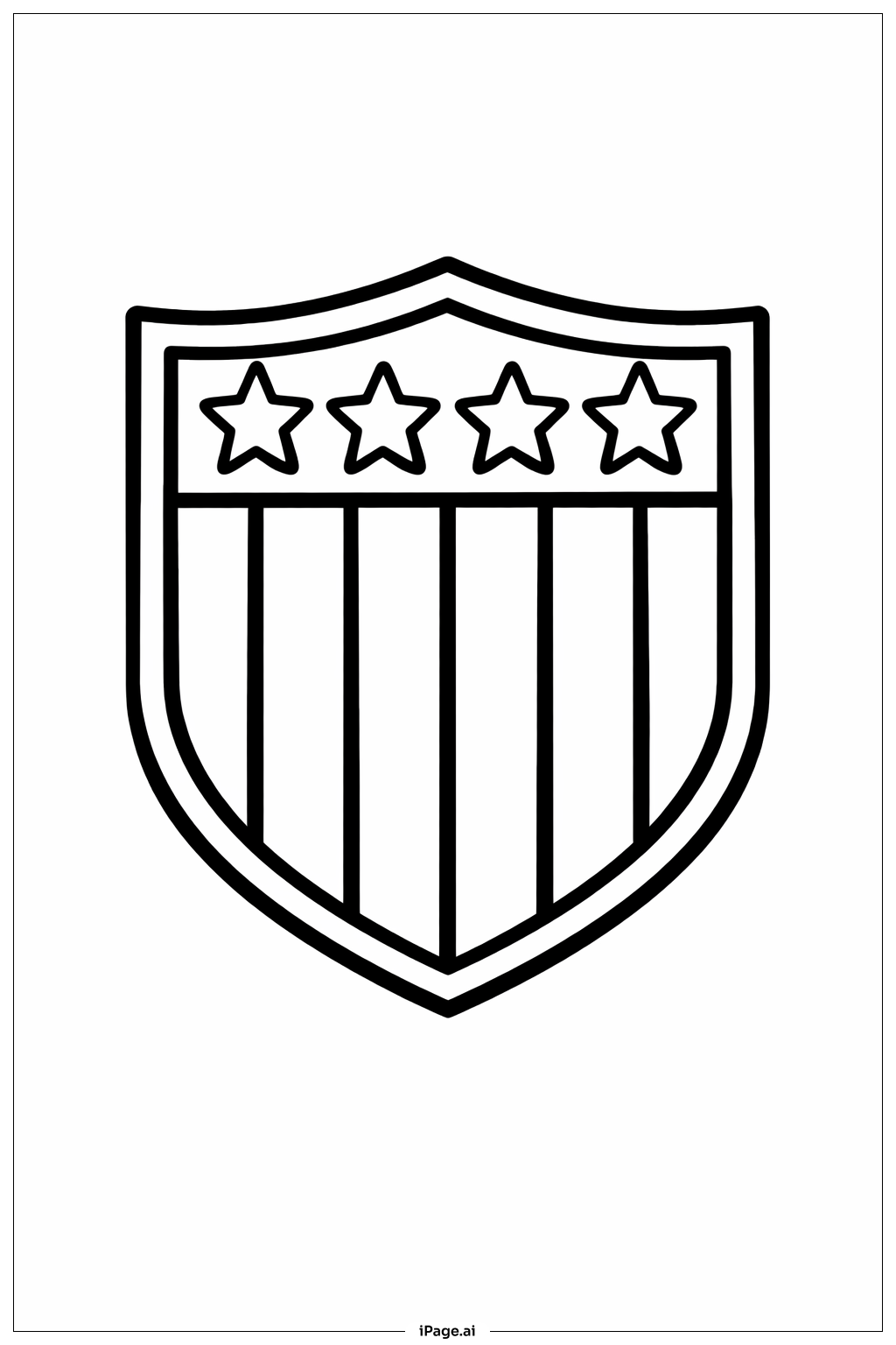  美國國旗盾牌著色頁 