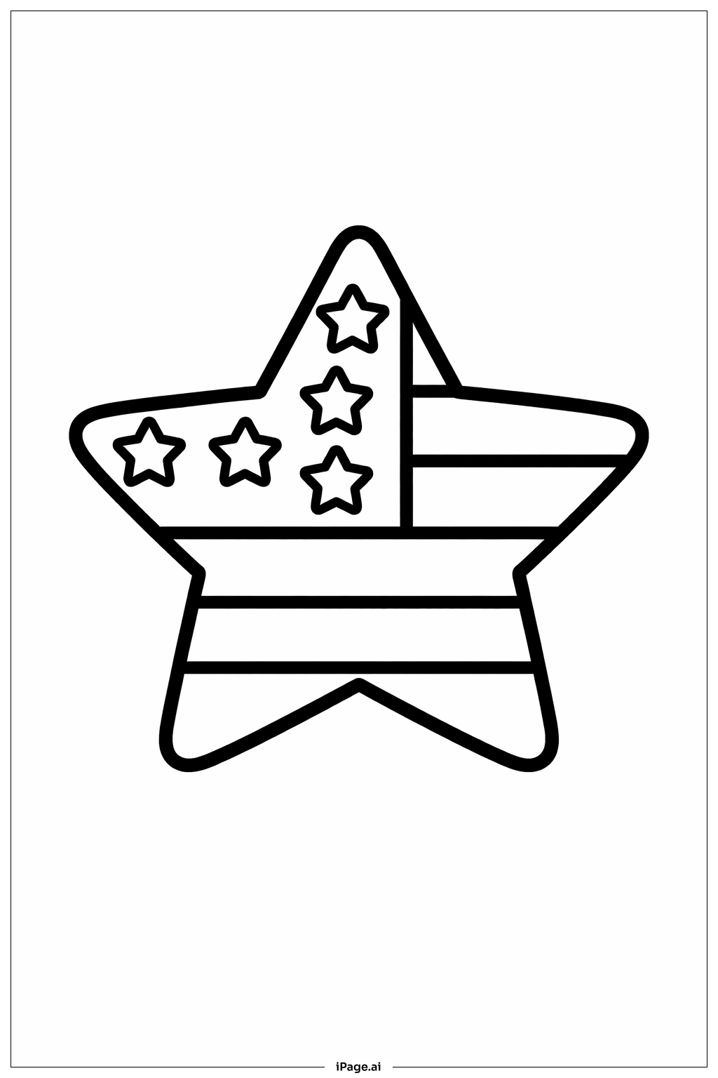  Page de coloriage Badge étoile du drapeau américain 